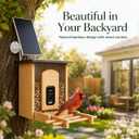 Smart Bird Feeder Camera, AI Bird Recognition, Solar 2K HD, 2.4GHz WiFi | AI bird recognition for 16000+ species, motion alerts,night vision,easy refill,bamboo build,stable 2.4GHz WiFi smart feeder