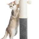 34-Inch Tall Cat Scratching Post for Indoor Cats, Komicoll Large Scratch Post, Sisal Cat Scratcher, Sturdy and Durable Cat Post with Hanging Ball