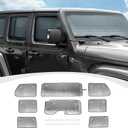 RAZPOY JL Windshield Sunshade, 8PCS Side Window Sun Shade Compatible with 2018-2024 Jeep Wrangler JL 4-Door