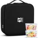 Insulated Lunch Bag for Kids Adult, Small Lunch Box for School Office Work, Triple Layers Insulation Keep Warm Cold Lunch Container Box, Hard Lunch Tote Bag (Black)