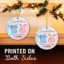 10 x New Baby Twins Christmas Ornament - Congratulations Gifts for Twins Boy and Girl, Newborn Baby Gifts - Baby First Christmas Ornament, Gift for New Twin Moms, Dads, Parents