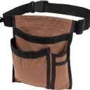 5-Pocket Tool Belt for Men, Durable Canvas Construction, Adjustable Belt, Utility Pouch for Husband, Dad, Son, and Handyman (Brown)