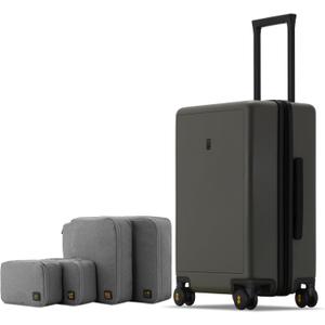 LEVEL8 Elegance Carry-on Suitcase, 20 Inch Carry on Luggage, Hardside Large Suitcases with Wheels, Tavel Bag with Tsa Lock, Olive Green