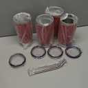 MEWAY 20oz Tumbler 4 Pack Double Wall Vacuum Insulated Travel Mug Bulk, Stainless Steel Tumblers with Lid and Straw, Powder Coated Coffee Cups for Cold & Hot Drinks (Red, Set of 4)