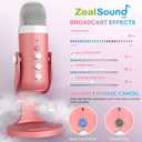 ZealSound Microphone Pink, Noise Cancellation ASMR Mic with Gain, Volume Adjustment & Mute Button, Monitoring & Echo, for Vocal Recording, Podcast, YouTube, TikTok, PC, iPhone, iPad, Android, Mac, K66