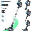 Cordless Vacuum Cleaner, Powerful Lightweight Stick Vacuum with Self-Standing, Anti-Tangle, 8-in-1 Rechargeable Vacuum Cleaners for Home, Hardwood Floors, Carpet, Pet Hair (Blue)