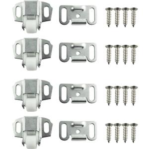 RLECS Single Roller Catch 4Sets Single Roller Suction Buckle with Screws for Overlay Cabinet Door