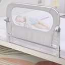 NUTIKAS Baby Bed Rail Guard for Toddlers - 35.5" Toddler Bed Side Rails for Crib, Twin, Full, Queen Bunk Size Bed Swing Down Bedrail Extral Tall Child Safety Side Railing Guards for Kids