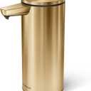 simplehuman 9 oz. Touch-Free Automatic Rechargeable Sensor Pump, Brass Stainless Steel, New