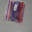 50 Pieces Glitter Reusable Straws Plastic 9 Inch Clear Drinking Straws Hard Plastic for 16 oz 20 oz Stanley with Cleaning Brush, 6 Colors