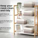 4 Pack Storage Baskets for Organizing, 12''Lx9''Wx8''H Woven Baskets for Storage Toys, Towels, Books, and Clothes, Cotton Rope Basket for Shelves with Handle White & Brown