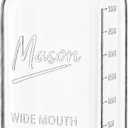 kitchentoolz 1 Gallon Glass Jar with Lid - Extra Large Mason Jar Wide Mouth with Airtight Metal Screw On Lid - Square Glass Storage Container with Measurements for Flour, Sugar, Cookies & Pickling