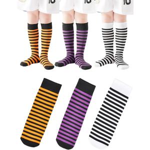 Kids Soccer Socks-Toddler Striped Knee High Socks for Girls Boys,Cotton Athletic Baseball Softball Tube Sock