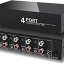 3.5mm Aux + RCA L/R Audio Splitter 1 in 4 Out Stereo Analog Audio Distributor Box