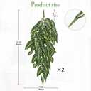 2 Packs UV Resistant Artificial Hanging Plants Outdoors & Indoors, 33" Large Fake Pothos Ivy Vines Plants Faux Monstera Hanging Greenery for Planter, Shelf, Window Box, Porch, Patio, Garden Decor