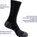 JOYNÉE 8 Pairs Mens Crew Athletic Work Long Socks Calf Cushioned Socks for Sports Running Workout Gym