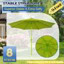 Sunnyglade 9FT Outdoor Patio Umbrella, Market Table Umbrella with 8 Sturdy Ribs and Crank System, Fade-resistant & Waterproof for Garden Backyard Poolside Deck