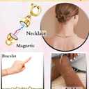 2 x Clysoru Necklace Clasps and Closures 14k Gold and Silver Beads Chain Extender Necklaces Bracelet Safety Locking Jewelry Clasp Converter (10pcs Golden)