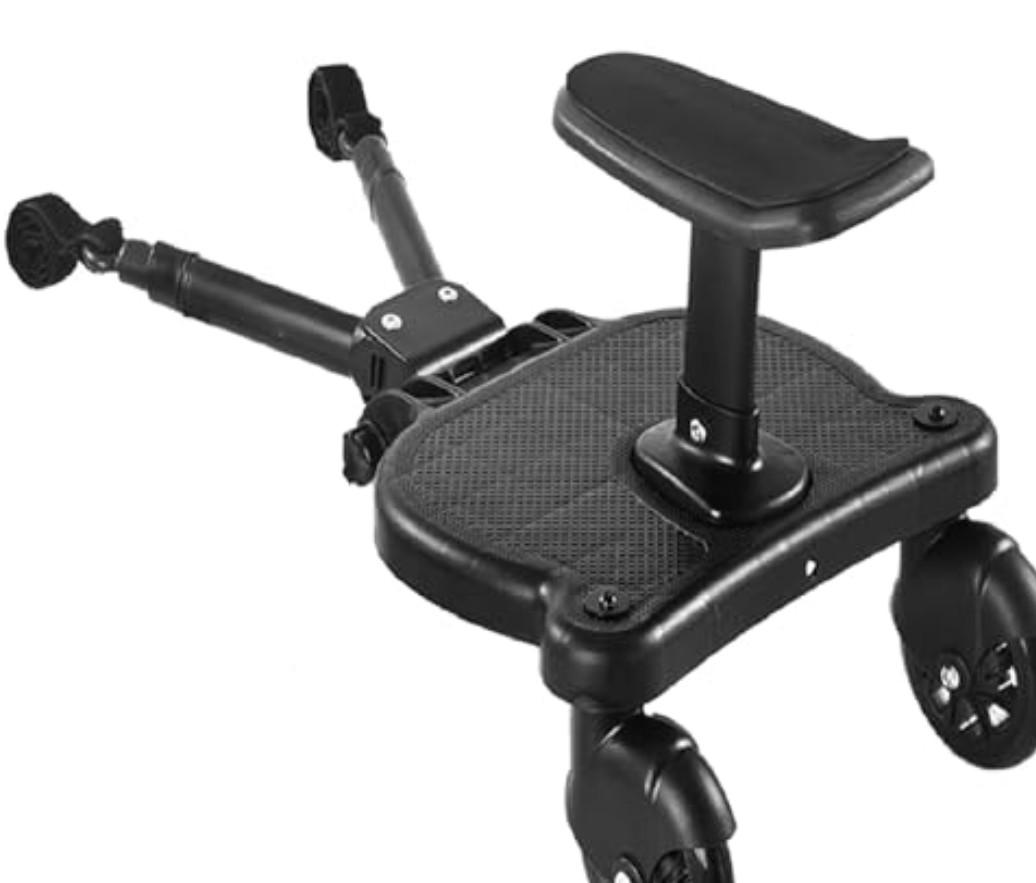 Universal Stroller Board with Detachable Seat, 2in1 Sit and Stand Stroller Glider Board for Most Strollers, Holds Children Up to 55 LBs Stroller Standing Board