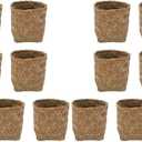 Cabilock 20 Pcs Hand Woven Wedding Candy Boxes, Rustic Light Brown Storage Baskets for, Easy Assembly, for Weddings, Birthdays, Baby Showers