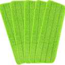 16.5 inch Reusable Mop Pads Microfiber Spray Mop Replacement Heads for Wet/Dry Mops Compatible with Bona Floor Care System (5 Pack) (Green)