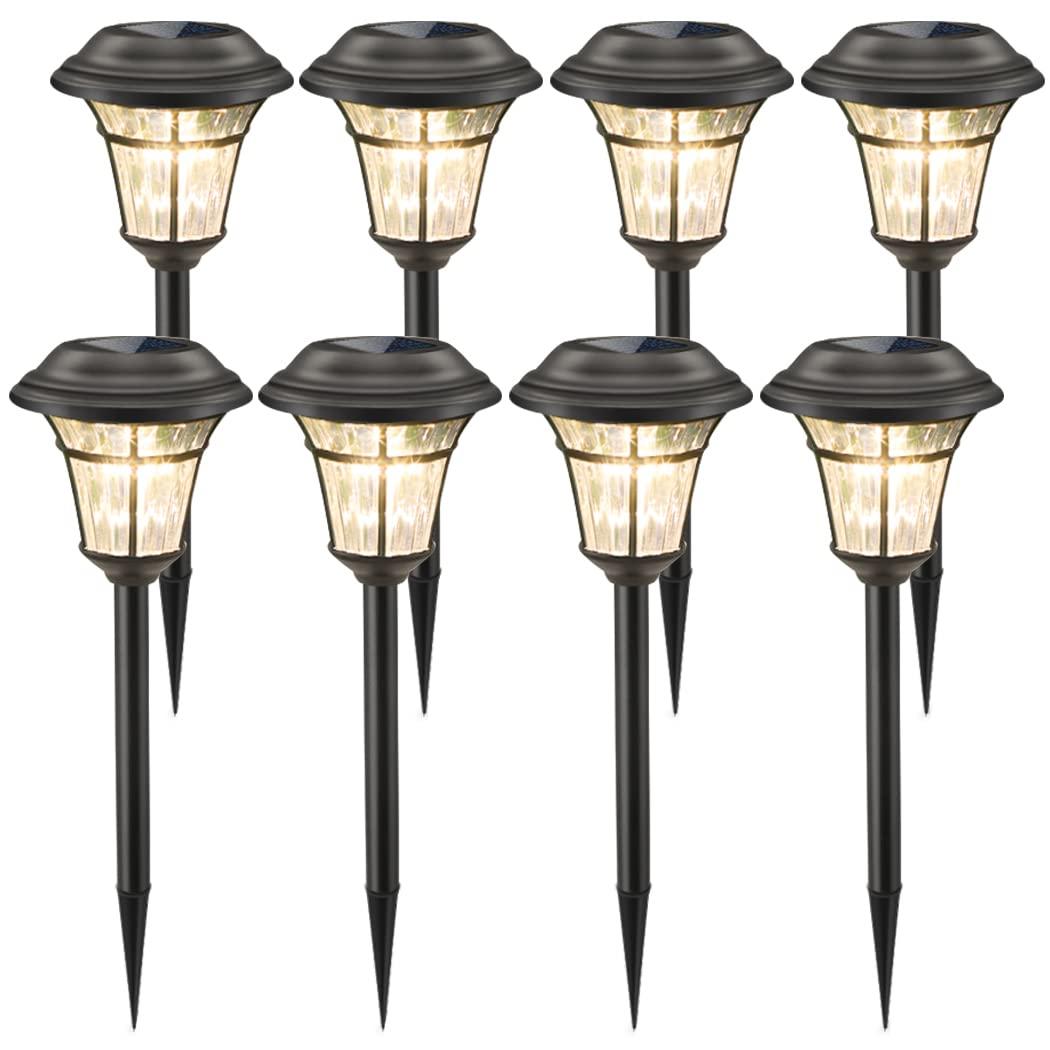 MAGGIFT 8 Pack Solar Pathway Lights Outdoor Solar Garden Lights for Patio, Yard, Driveway