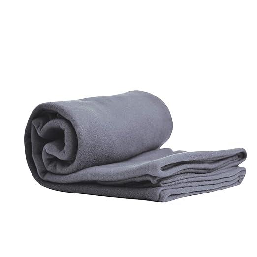 Cozy-Soft Microfleece Travel Blanket, 50x60 Inch, Lightweight, Compact, Perfect for Airplane and Car, Charcoal