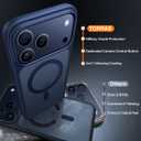 TORRAS Magnetic Shockproof for iPhone 17 Pro Case, Camera Control, Fit for MagSafe, Military-Grade Protection, Translucent Slim Case for iPhone 17 Pro Phone Case Anti-Fingerprint, Deep Blue