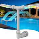 Pool Fountain with Lights | Solar Pool Fountain for Above Ground & Inground Pools,Solar Lights with Remote, Adjustable Sprinkler for Relaxation & Cooling 6-15 Degrees (White)