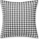 Eddie Bauer - Euro Sham Set, 2pc Cotton Bedding with Hidden Zipper Closure, Stylish Plaid Home Decor (Kingston Charcoal, 26" x 26")