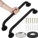 2 Pack 17 Inch Shower Grab Bar Stainless Steel with Anti-Slip Grip for Senior Safety Bars Bathroom Support Handle for Shower Chair Bathtub and Toilet Assistance