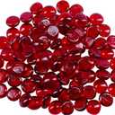 Galashield Flat Glass Marbles for Vases Red Glass Gems Beads Pebbles Vase Filler (1 LB, Approx. 105 PCS)