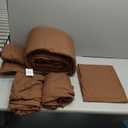 JOLLYVOGUE Full Comforter Set, Ultra-Soft Bed in a Bag Full Size 7 Pieces, Oeko-TEX Certified Bedding Set with Down Alternative Comforter, Sheets, Pillowcases & Shams, Brown & Beige (FULL(86"*82"))