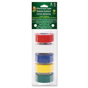 Duck 280303 Electrical Tape 3/4-Inch x 12 ft 1-Inch Core Assorted 4/Pack
