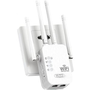 WiFi Extender, WiFi Extenders Signal Booster for Home Up to 8500 sq.ft and 45 Devices, WiFi Range Extender, Wireless Repeater, Long Range Amplifier with Ethernet Port, 1-Tap Setup, Alexa Compatible