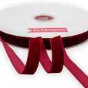 Hot Red Velvet Ribbon Single Faced,5/8 Inch X 25Yards Spool
