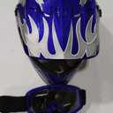TCT-MOTORPARTS DOT Kids Youth Motocross Helmets ATV Off-Road Dirt Bike Motorcycle Full Face Blue Skull Helmet+Gloves+Goggles Medium
