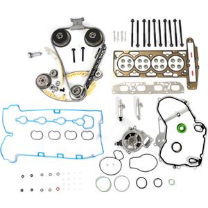 9-4201S Timing Chain Kit w/Water Pump w/Head Gasket Set for 2009-2017 Chevy Captiva Cobalt Equinox HHR Malibu, for Buick Lacrosse Regal Verano, for GMC Terrain, Pontiac 2.4 2.2L Ecotec