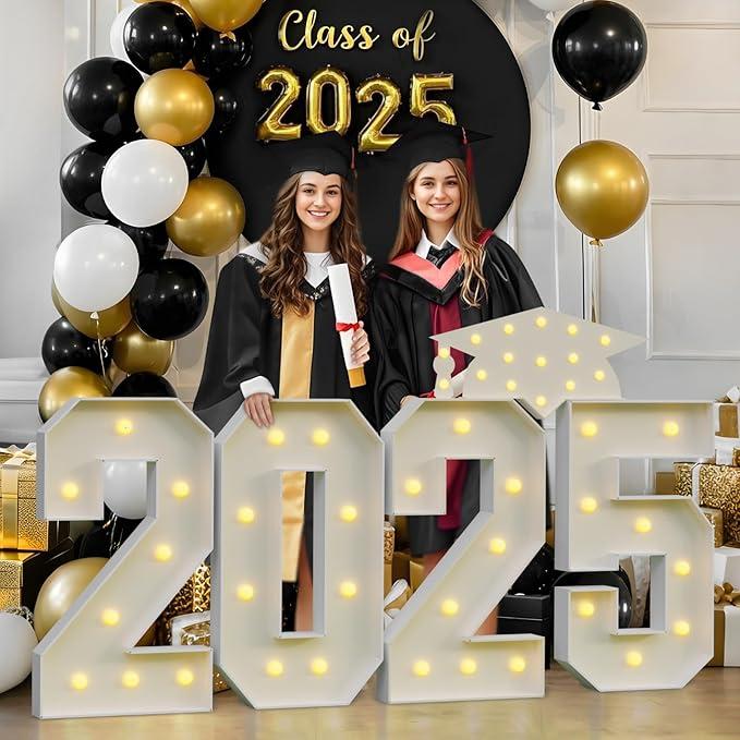 Joymuse 3FT Graduation Decorations 2025, 2025 Graduation Party Decorations 2025 Graduation Numbers with Yellow Light for College Highschool Kindergarten Preschool Graduation Party