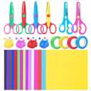UCEC 44 Pack Scrapbook Supplies Kit, Craft Scissors Decorative Edge, Safety Scissors, Hole Punch Shapes Craft, Cardstock Paper, Washi Tapes for DIY Art, Crafts, Scrapbook, Card Making, School Supplies