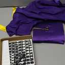 Huhumy 5 Pcs Dog Graduation Costume Set Include 2026 Pet Graduation Gown with Stole Puppy Grad Cap Lensless Glasses DIY Letter Stickers for Dogs Cats Holiday Costume Accessory(Purple Yellow,L)