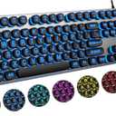 Large Print Backlit Keyboard with 7-Color Backlit, Wired USB Lighted Computer Keyboards Oversize Letters Keys Easy to See, Illuminated Keyboard for PC, Laptop,Windows Desktop