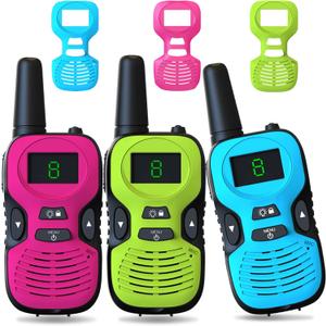 Walkie Talkies for Kids 3Pack Long Range: Toys for Boys Age 8-12 Year Old - Gifts for Girls 6-8 8-10 Walky Talky Children Christmas for Camping Hiking Outdoor Party (Without battery)