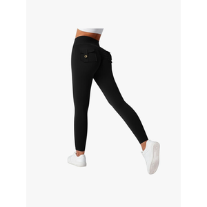 ADHOWBEW Yoga Pants Women Seamless Pilates Gym High Waisted Butt Lifting Activewear Tummy Control Slacks , Size L