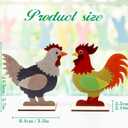 2 x 2pcs Easter Chicken Decoration for Home Farmhouse Rooster Decor Chicken Party Decoration Wooden Sign Wood Cutout Ornament Hen Craft Table Kitchen Garden Tiered Tray