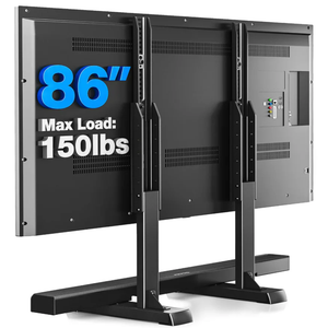 Rfiver Table Top TV Stand with Height Adjustable TV Legs, TV Stands Base with Cable Management for Most 37 to 86 Inch Flat or Curved TVs, Steel TV Feet Holds up to 150 lbs, Max VESA 800x600mm, Black