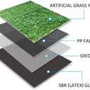 Realistic Thick Artificial Grass Turf -Indoor Outdoor Garden Lawn Landscape Synthetic Grass Mat - Thick Fake Grass Rug (4FTX6FT (24 Square FT))