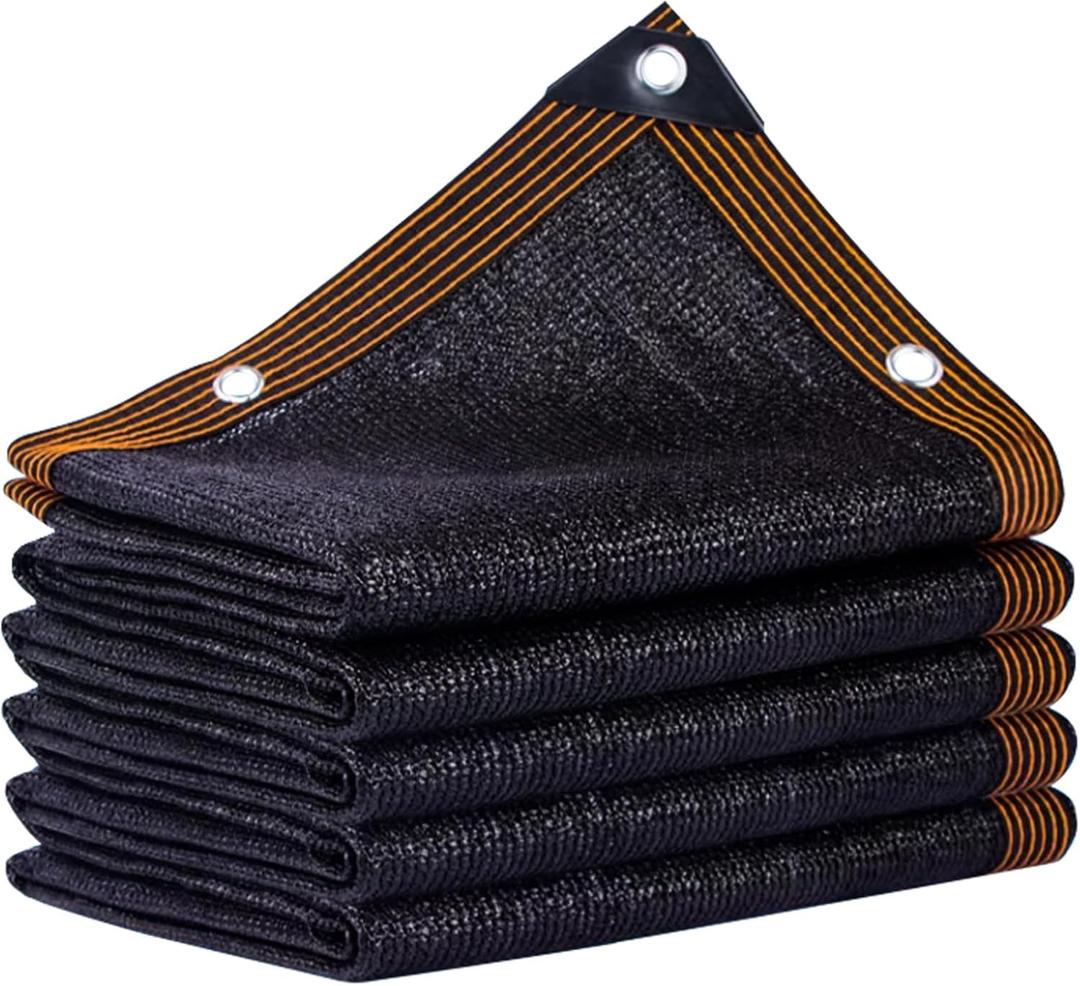Black Shade Cloth,90% Durable Mesh Tarp with Grommets, Resistant Garden Sun Shade Netting, Antifreezing for Pergola Greenhouse Plants Growing Chicken Coop Covers (12x20FT)