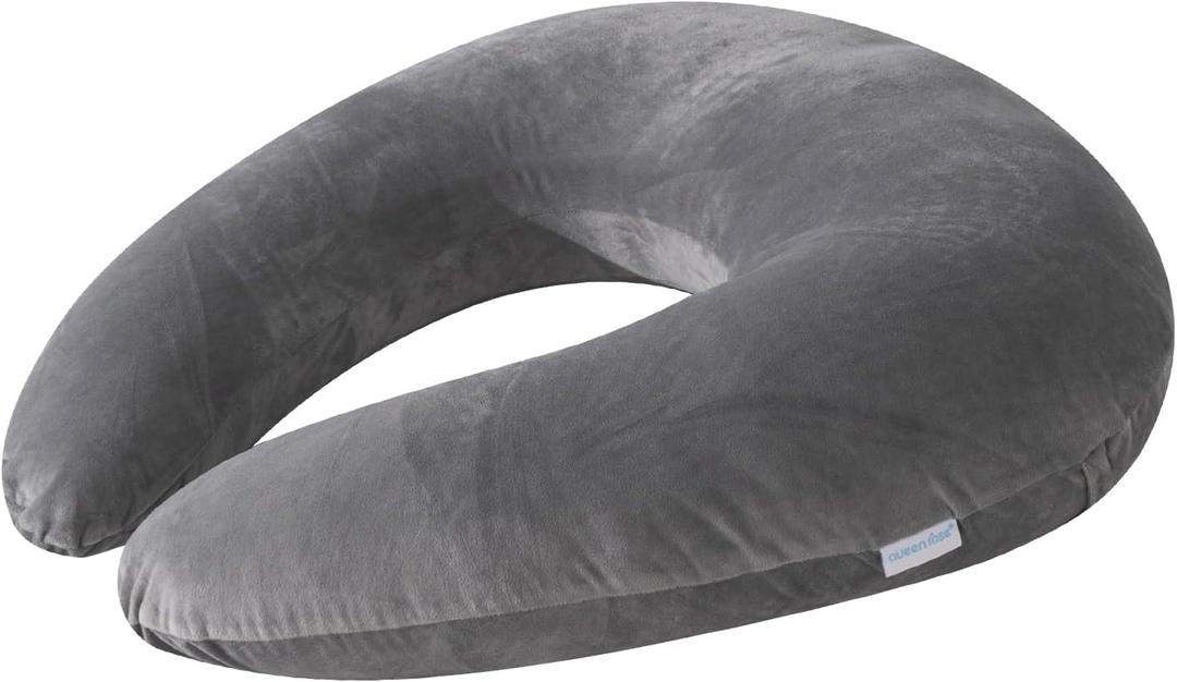 QUEEN ROSE Reading Pillow, Gaming Pillow for Lap Replacement Cover, Soft Velvet Grey