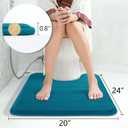Yimobra Memory Foam Toilet Bath Mat U-Shaped, Soft and Comfortable, Water Absorption, Non-Slip, Thick, Machine Wash and Easier to Dry for Bathroom Commode Contour Rug, 24 X 20 Inches, Peacock Blue